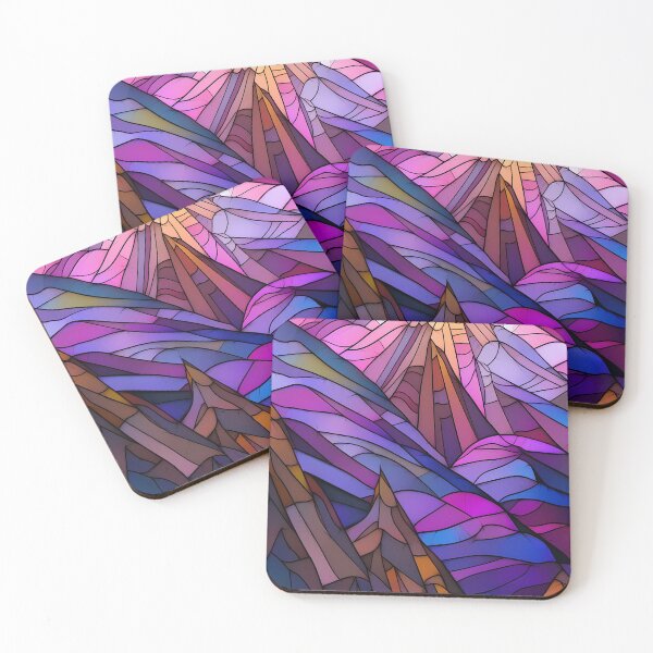 Item preview, Abstract Purple Mountain Stained Glass  designed and sold by octoboobs.