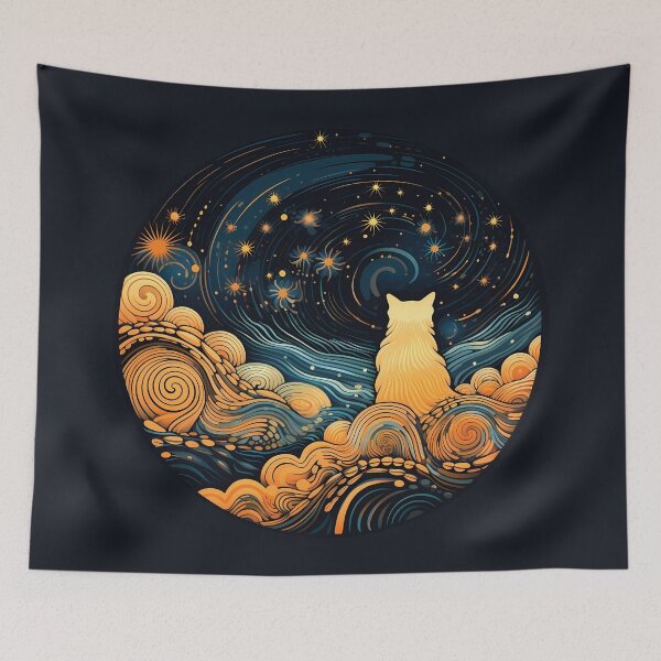 Item preview, Cat Silhouette Gazing Out designed and sold by The Bla in My Brain.