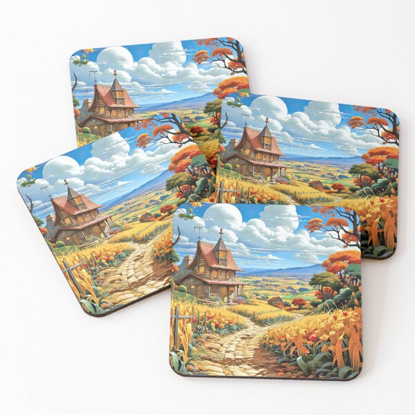 Item preview, House in corn fields country landscape designed and sold by iguananick.