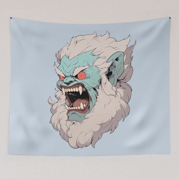 Item preview, Blue Manga Mutant Howling Yeti Zombie Horror Character designed and sold by sμ (smew).
