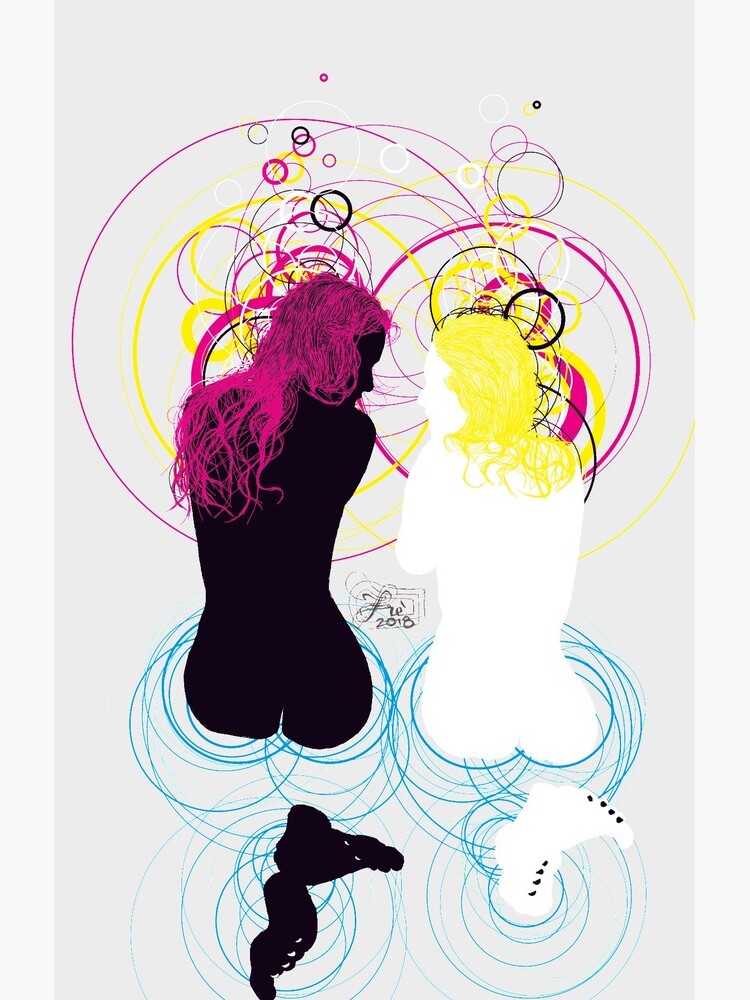 black girl white girl (and cyan magenta yellow) by freartblog