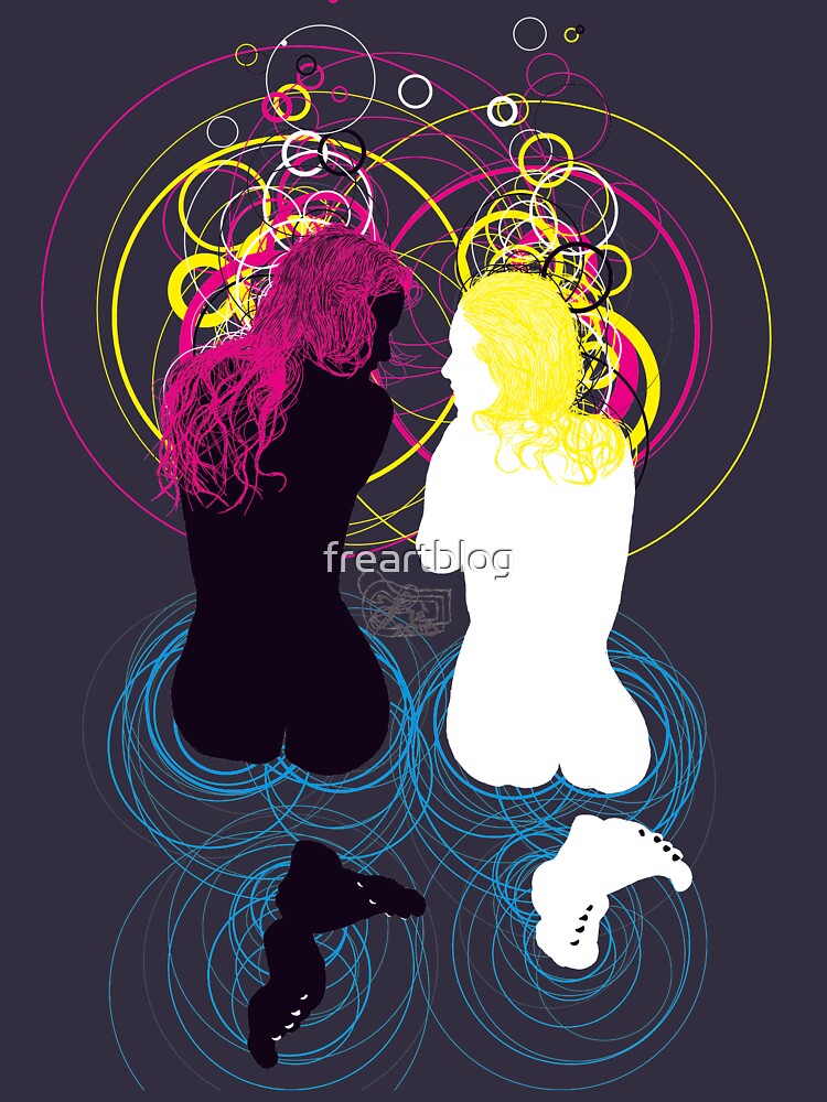 black girl white girl (and cyan magenta yellow) by freartblog