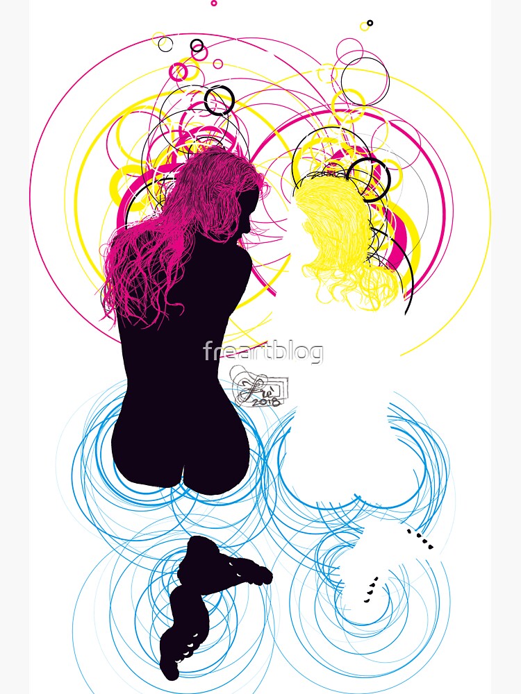 black girl white girl (and cyan magenta yellow) by freartblog