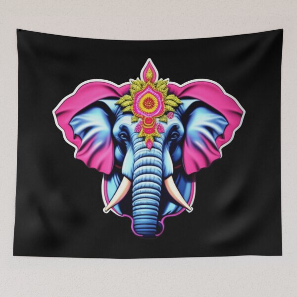 Item preview, Blue Indian elephant  designed and sold by Roxburylane.