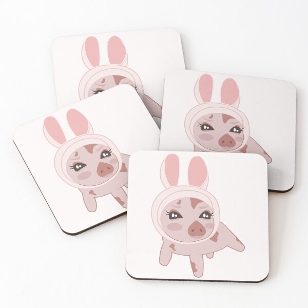 Item preview, Pig, mini pig, cute pink pig with bunny ears designed and sold by gllemm.