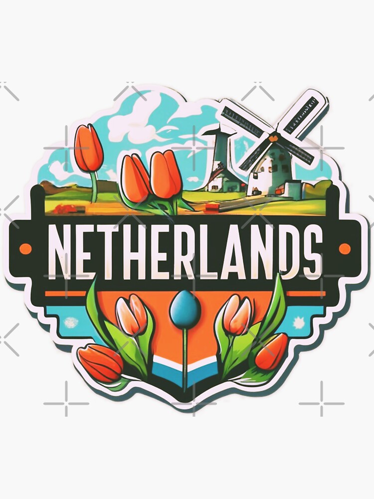 Thumbnail 3 of 3, Sticker, Netherlands designed and sold by StackedPixels.