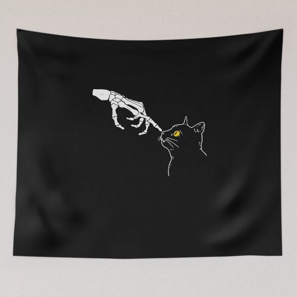 Item preview, Cat Dad Mom Black Cat Lover Skeleton Hand Funny Halloween designed and sold by MissRasheedHam.