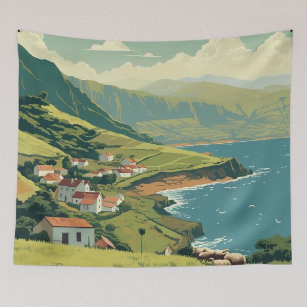 Item preview, A Vintage Travel Illustration of Azores - Portugal  designed and sold by GoodOldVintage.