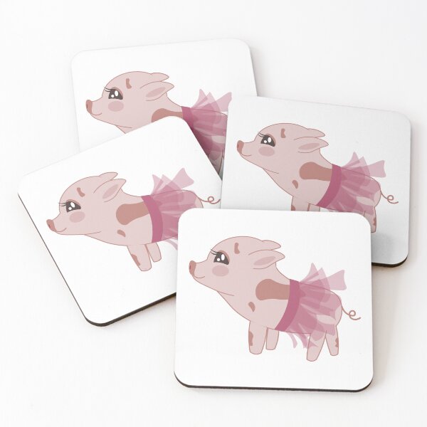 Item preview, Pig, mini pig, cute pink pig in a pink skirt designed and sold by gllemm.