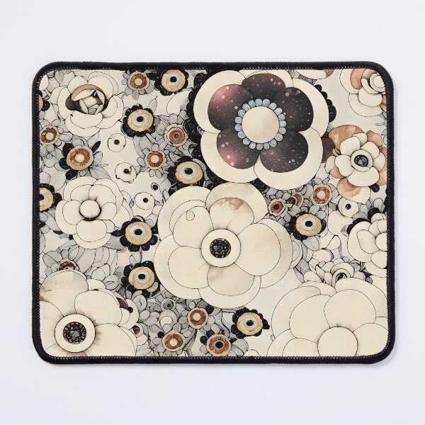 Item preview, Floral Abundance Flowercore Bohemian Flowers Gray Brown Pale Orange Pale Peach designed and sold by Beachy.