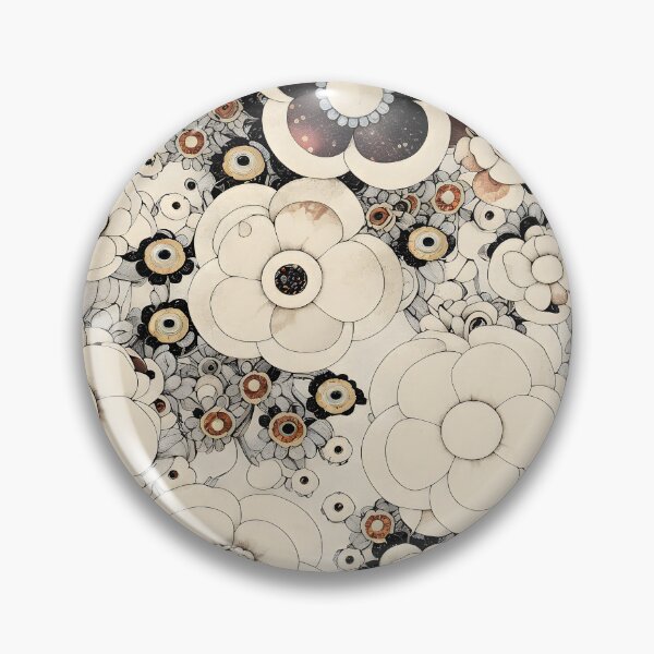 Item preview, Floral Abundance Flowercore Bohemian Flowers Gray Brown Pale Orange Pale Peach designed and sold by Beachy.