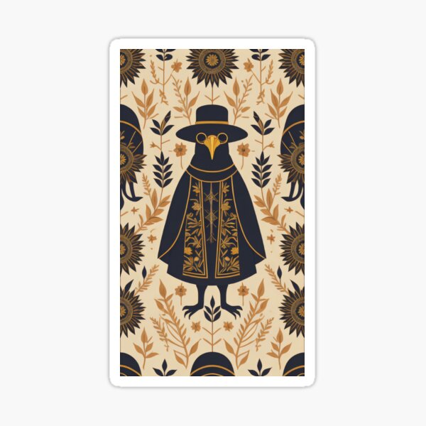 Artikel-Vorschau von Vintage Pestdoktor SCP-049 Halloween Illustration Herbstblätter Druckmuster, designt und verkauft von CoffeeIsATrip.