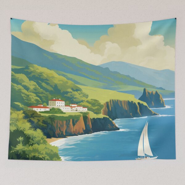 Item preview, A Vintage Travel Illustration of Azores - Portugal  designed and sold by GoodOldVintage.