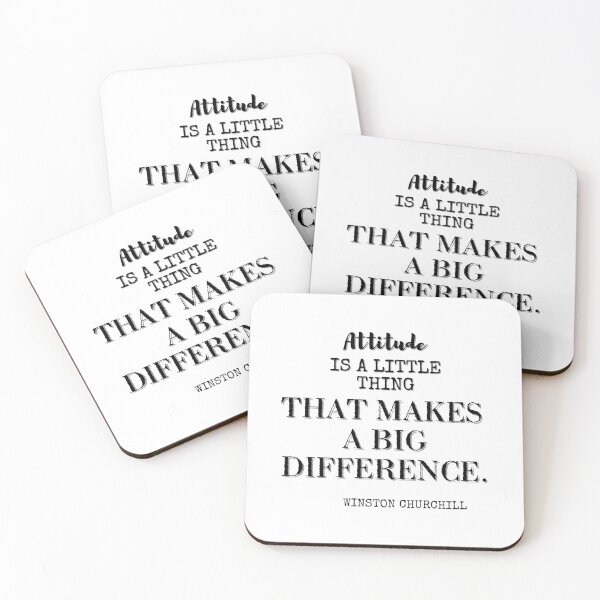 Item preview, Attitude Is A Little Thing That Makes A huge Difference-Winston Churchill Quote  designed and sold by HomeArtStudio.