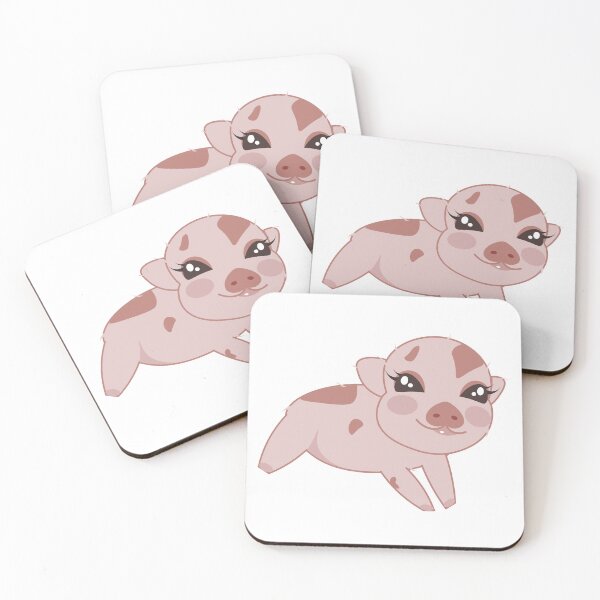 Item preview, Pig, mini pig, cute pink pig smiling designed and sold by gllemm.