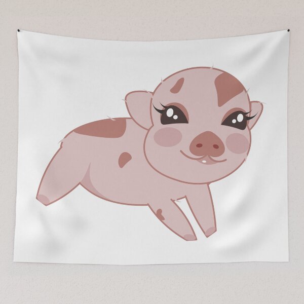 Item preview, Pig, mini pig, cute pink pig smiling designed and sold by gllemm.