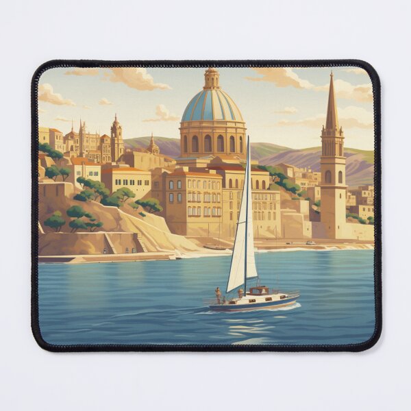 Item preview, A Vintage Travel Illustration of Valletta - Malta designed and sold by GoodOldVintage.