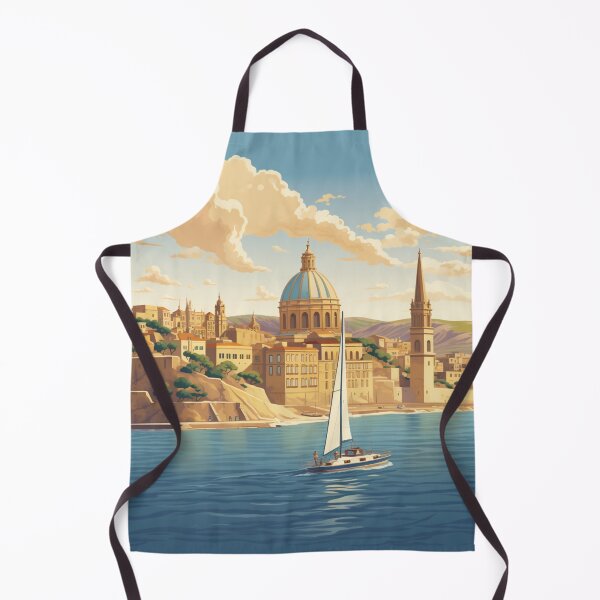 Item preview, A Vintage Travel Illustration of Valletta - Malta designed and sold by GoodOldVintage.