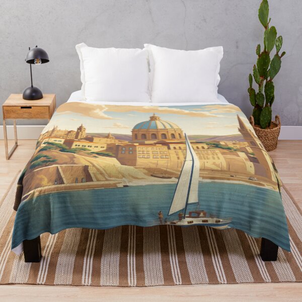 Item preview, A Vintage Travel Illustration of Valletta - Malta  designed and sold by GoodOldVintage.