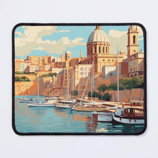 Item preview, A Vintage Travel Illustration of Valletta - Malta designed and sold by GoodOldVintage.