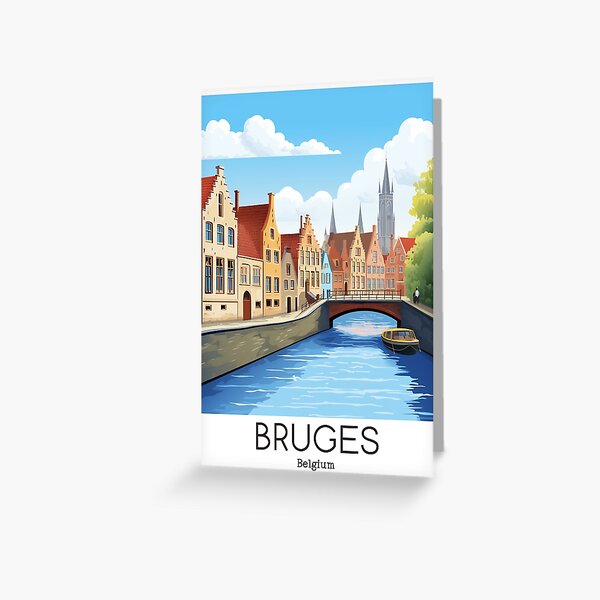 Item preview, A Vintage Travel Illustration of Bruges - Belgium designed and sold by GoodOldVintage.