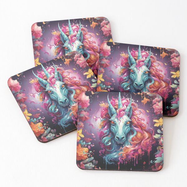 Item preview, Three-Horned Majesty: Flowered Unicorn designed and sold by FuroAI.