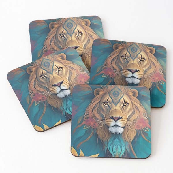 Item preview, The vector illustration of a lion is a stunning artwork that bursts and colorful hues.  designed and sold by Best-Art-32.