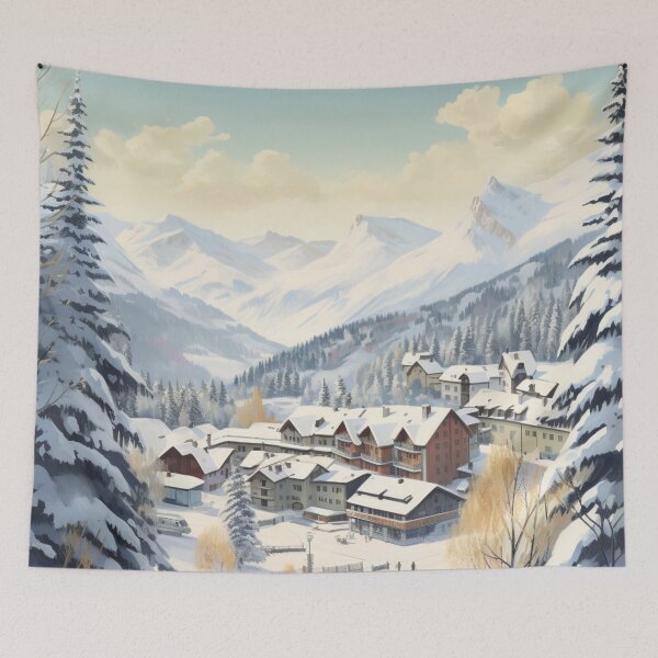 Item preview, A Vintage Travel Illustration of Courchevel - France designed and sold by GoodOldVintage.