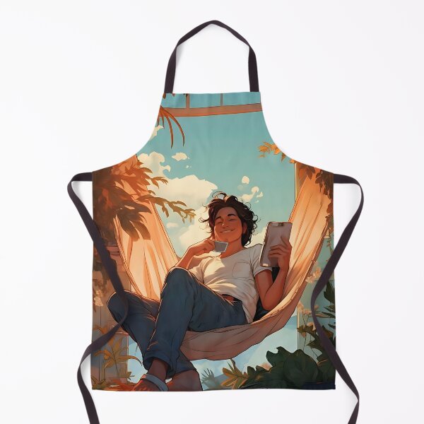 Item preview, Window Escape: Woman in hammock with book and phone designed and sold by ArrangedDesigns.