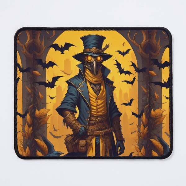 Item preview, Vintage Plague Doctor SCP-049 Halloween Illustration Steampunk Print Pattern Goth designed and sold by CoffeeIsATrip.