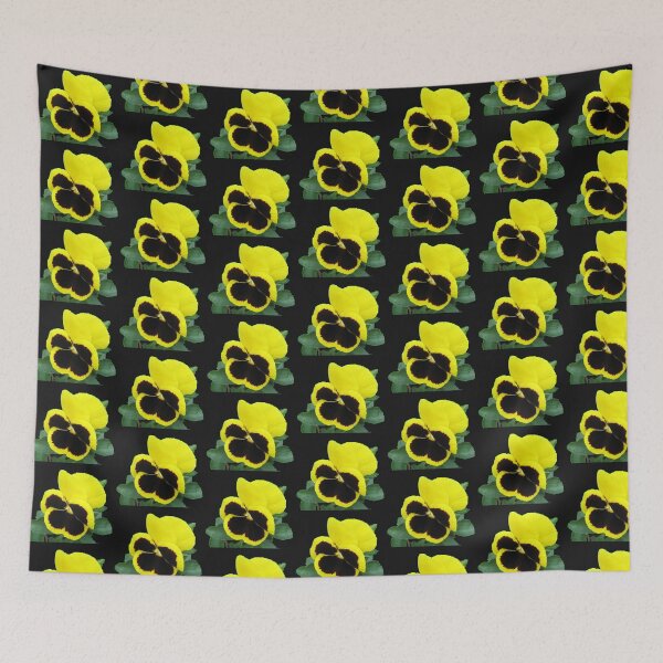 Item preview, Lonesome - Yellow Blotch Pansy on Black Background designed and sold by BlueMoonRose.