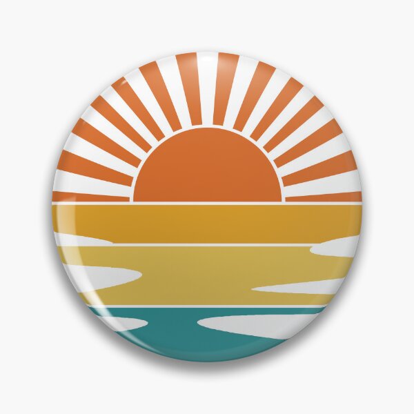Item preview, Retro Sunset Rays Wavy Water Vintage Retro Sunshine designed and sold by TypeFace-Art.