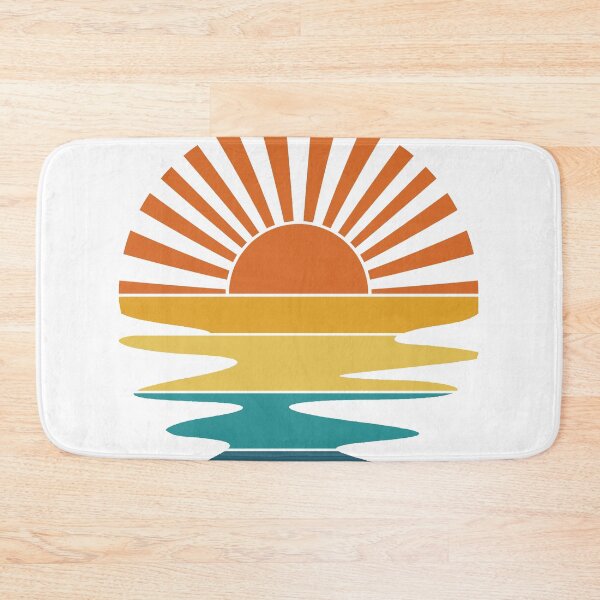Item preview, Retro Sunset Rays Wavy Water Vintage Retro Sunshine designed and sold by TypeFace-Art.