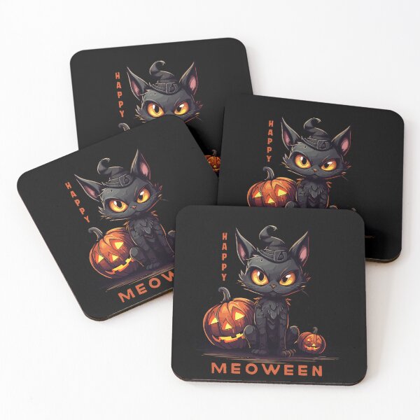 Item preview, A cat in a magician's hat with a Halloween pumpkin/ Meoween designed and sold by cardsandmoreUG.