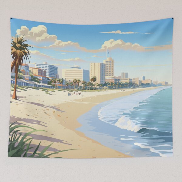 Item preview, A Vintage Travel Illustration of Long Beach - California - US designed and sold by GoodOldVintage.