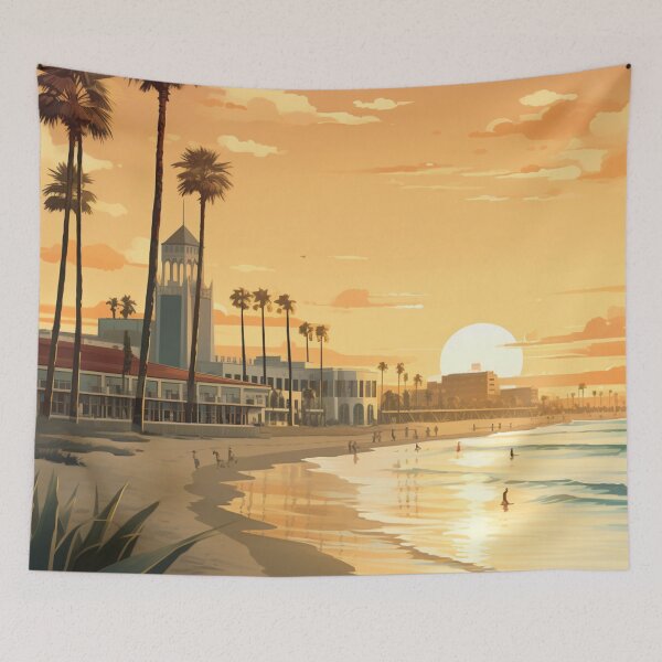 Item preview, A Vintage Travel Illustration of Long Beach - California - US designed and sold by GoodOldVintage.