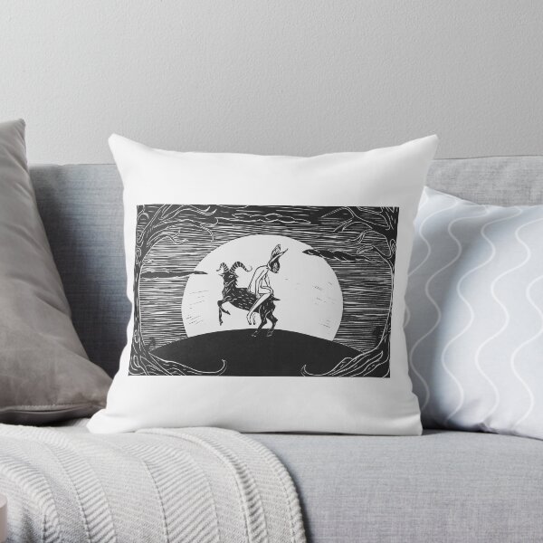 The devil and the hare Throw Pillow