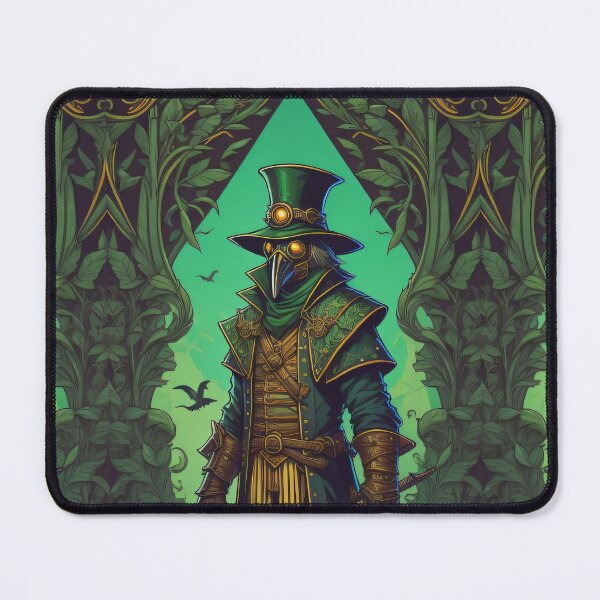 Item preview, Vintage Plague Doctor SCP-049 Halloween Illustration Steampunk Print Pattern Goth designed and sold by CoffeeIsATrip.
