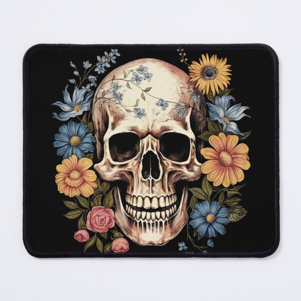 Item preview, Skull with flowers designed and sold by Merchgard.