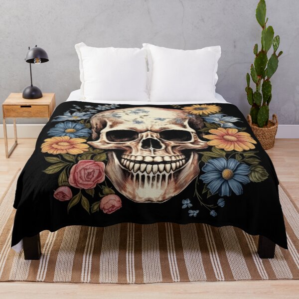 Item preview, Skull with flowers designed and sold by Merchgard.