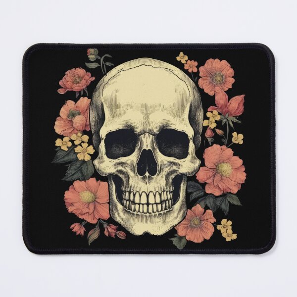 Item preview, Skull with flowers designed and sold by Merchgard.