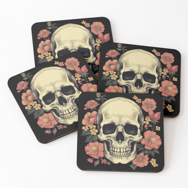 Item preview, Skull with flowers designed and sold by Merchgard.