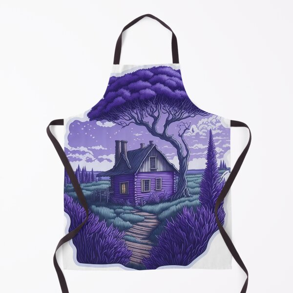 Item preview, rustic cabin in the midst of a lush lavender field. designed and sold by Natcharee.