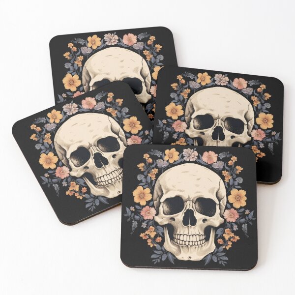 Item preview, Skull with flowers designed and sold by Merchgard.