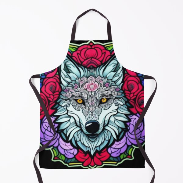 Item preview, Tattooed wolf and roses designed and sold by Roxburylane.