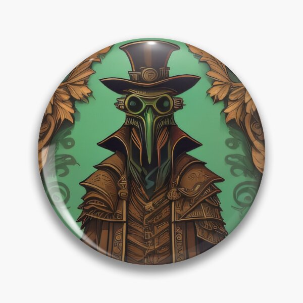 Item preview, Vintage Plague Doctor SCP-049 Halloween Illustration Steampunk Print Pattern Goth designed and sold by CoffeeIsATrip.