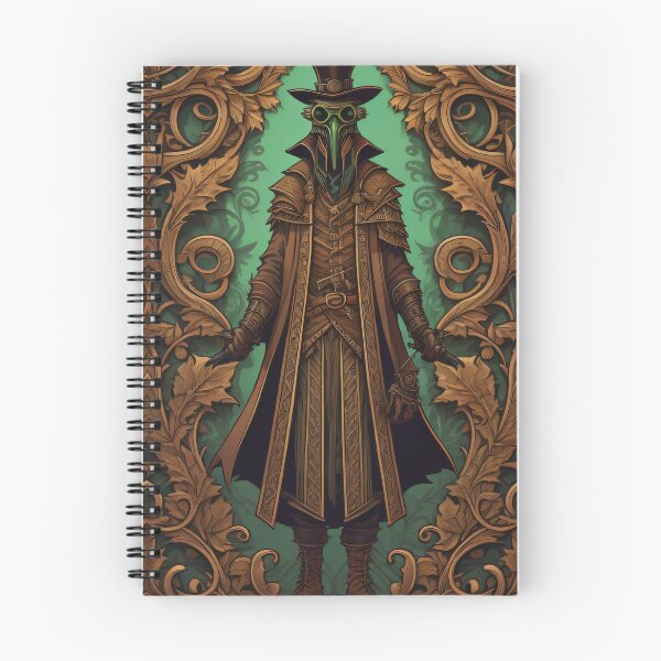 Item preview, Vintage Plague Doctor SCP-049 Halloween Illustration Steampunk Print Pattern Goth designed and sold by CoffeeIsATrip.
