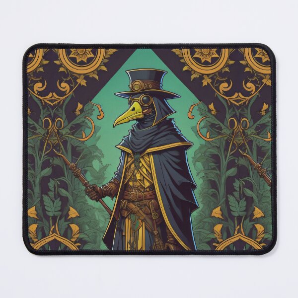 Item preview, Vintage Plague Doctor SCP-049 Halloween Illustration Steampunk Print Pattern Goth designed and sold by CoffeeIsATrip.