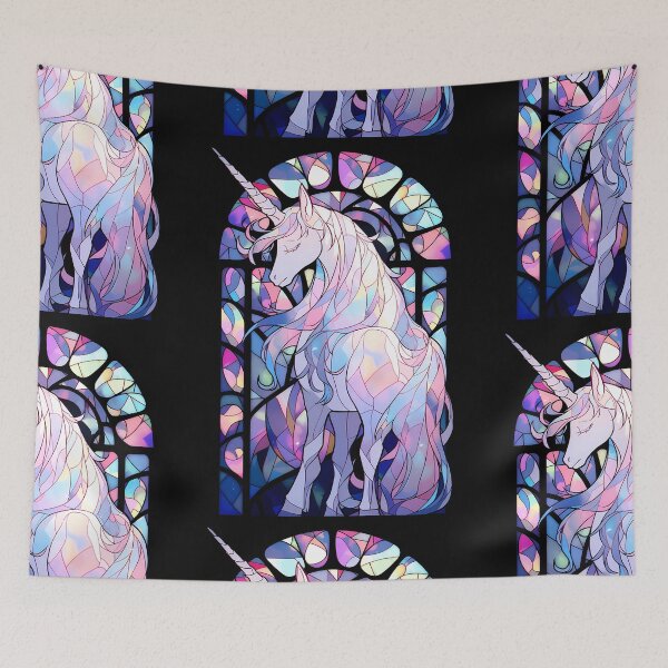 Artikelvorschau, Pastell Goth Glas gebeiztes Einhorn – Magische Fantasie entworfen und verkauft von octoboobs.