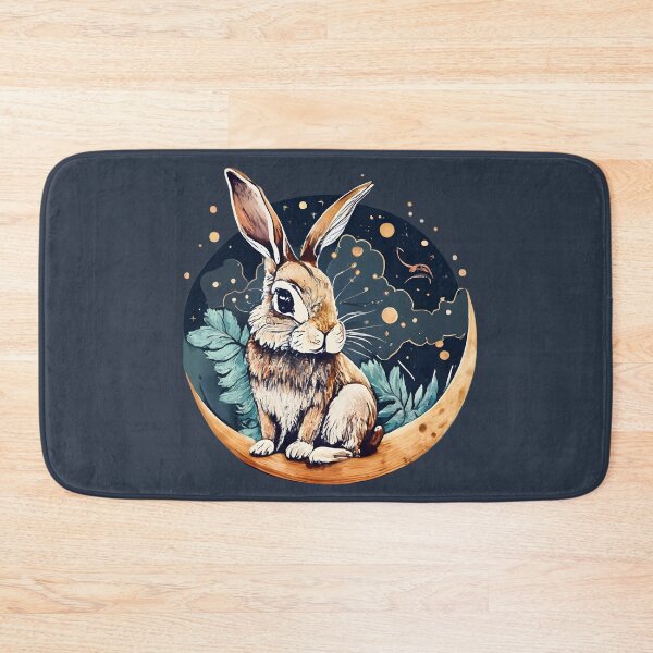 Item preview, rabbit sitting on the moon designed and sold by YoulStyle.